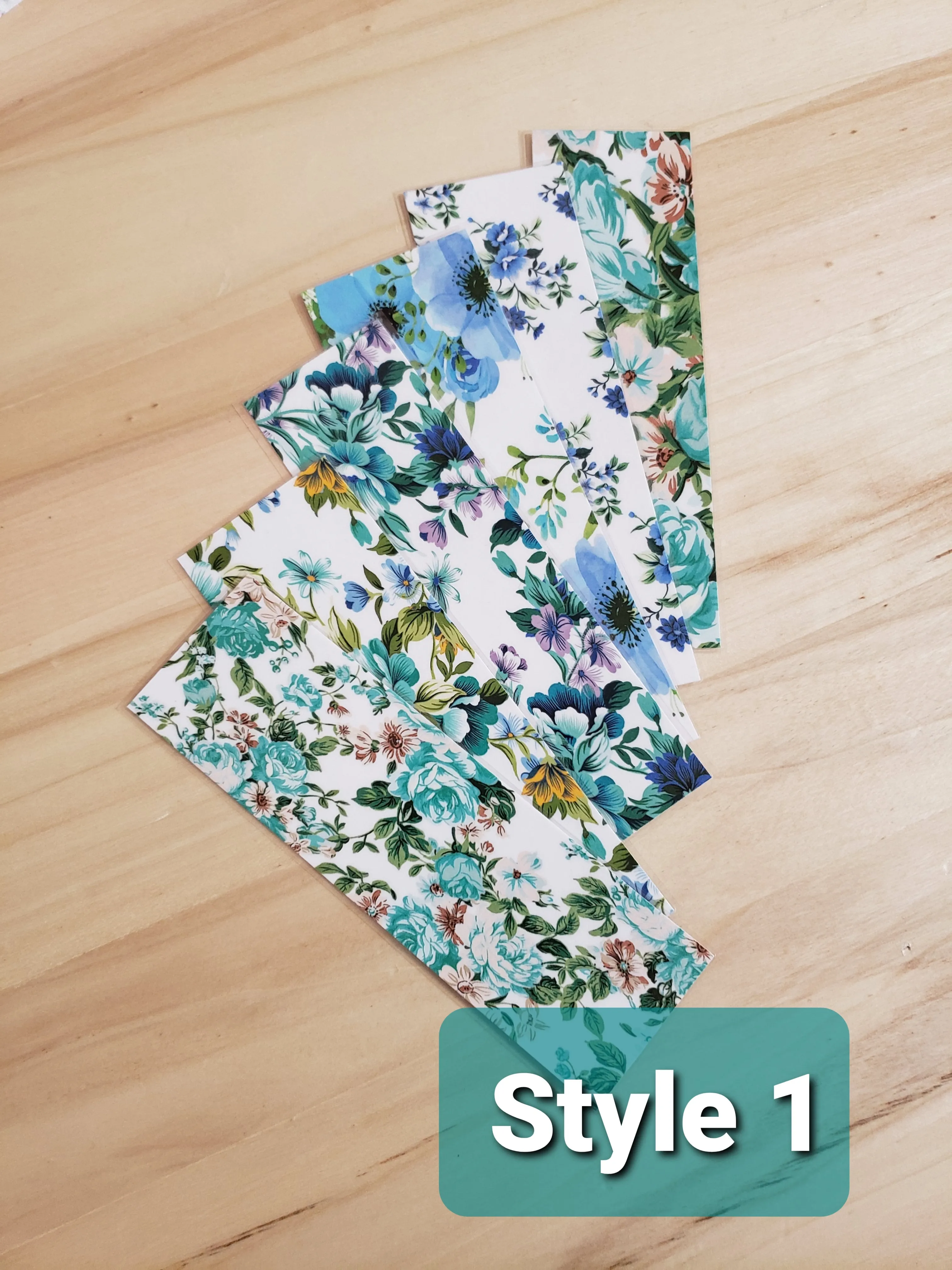 Floral Printed Lamimated Bookmarks Bundles Handmade 6 Pieces